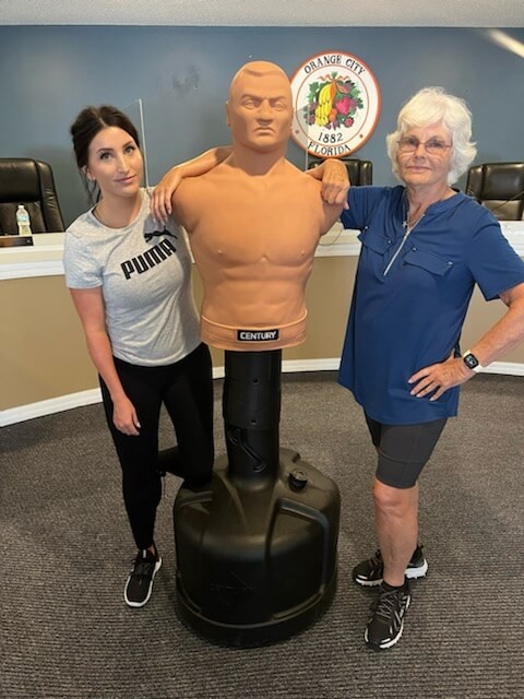 My grand daughter and me at self defense training class