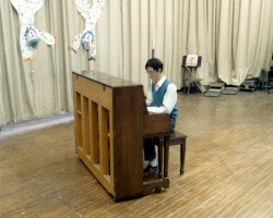 School talent show, in 8th grade, age 14. With my Dad's encouragement, I branched out a bit from Church music and learned a tricky classical music piece for this performance. He was always one of my biggest cheerleaders.