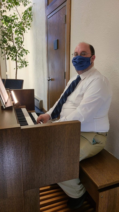Playing the organ at my ward building, sometime in 2020. I was not a regular organist but filled in a few times when we were limited to 25 people in the building. Sadly this ended when my job switched my shift and took away my Sundays off.