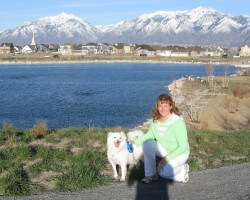 Taking a walk with the dog in Daybreak, Utah.