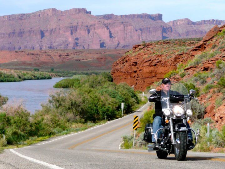 Last leg of our Laughlin River Run/Route 66/Moab 4-day road trip with my brother and a dozen friends -- unless you count the 50,000 bikers we met in Laughlin; the largest in the western US.  So who needs (or wants) Sturges (and its half-million bikers)?!