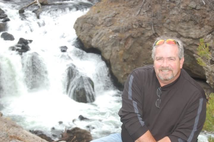 At Firehole Falls, Yellowstone National Park in 2019