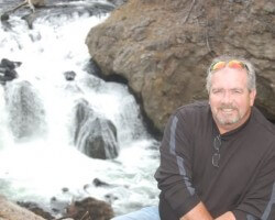 At Firehole Falls, Yellowstone National Park in 2019