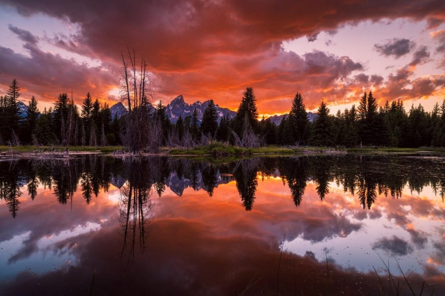 Sunset at Oxbow Bend, Grand Teton National Park