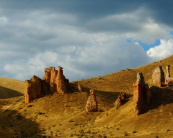 I've heard this called "The Three Witches". Weber Canyon, Utah