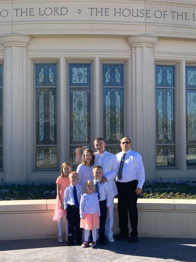 My oldest son and his new family at the temple