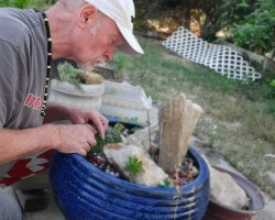 One of my favorite things: tending to the small plants.