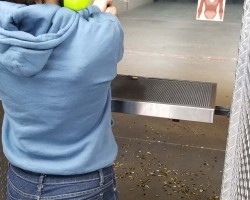 My youngest daughter practicing her shooting.