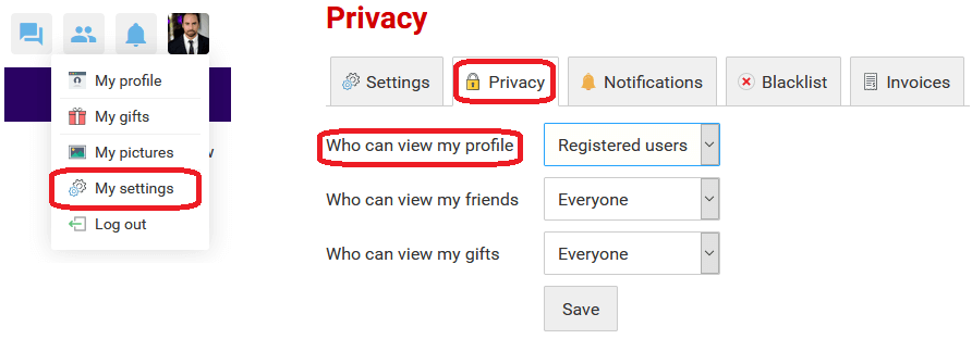 Truelds LDssingles privacy settings