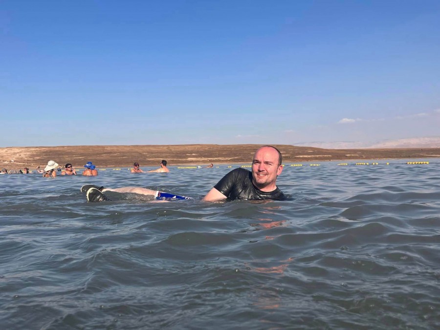 Floating in the Dead Sea