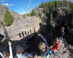 FireHole in Yellowstone Park with son's family