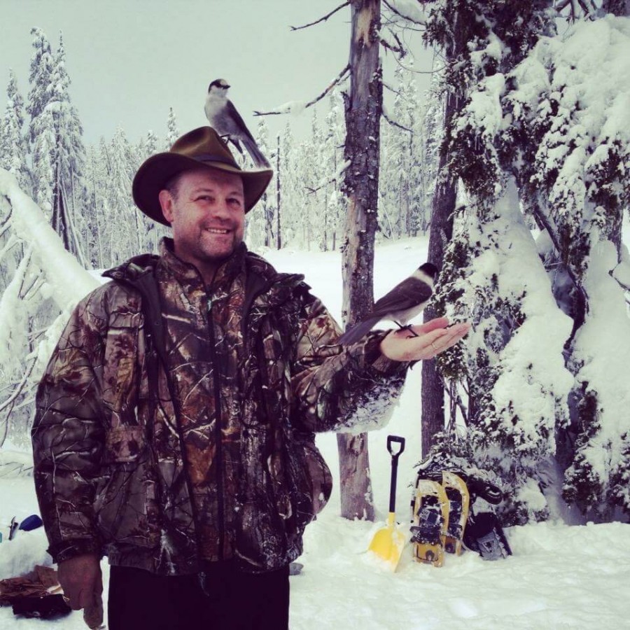 Gentle Rob, one with nature! I had seven on me but my daughter couldn’t get the camera out quick enough. We were winter camping on Mt. Washington, Vancouver Island. We snowshoed about a kilometre off the road and dug snow caves to sleep in.
