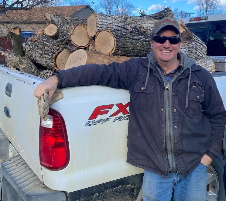 Out cutting some wood for the winter