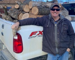 Out cutting some wood for the winter