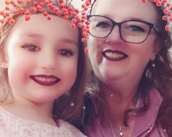 With granddaughter who insisted on the filter. Isn’t she pretty?