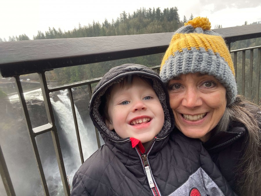 Snoqualmie Falls with my grandson