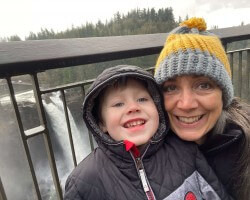 Snoqualmie Falls with my grandson